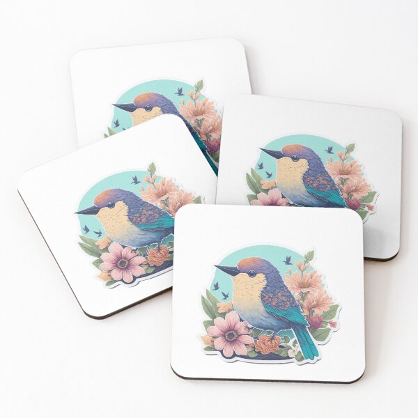 Item preview, Chirpy Bird amidst a Garden of Flowers designed and sold by hudaG.