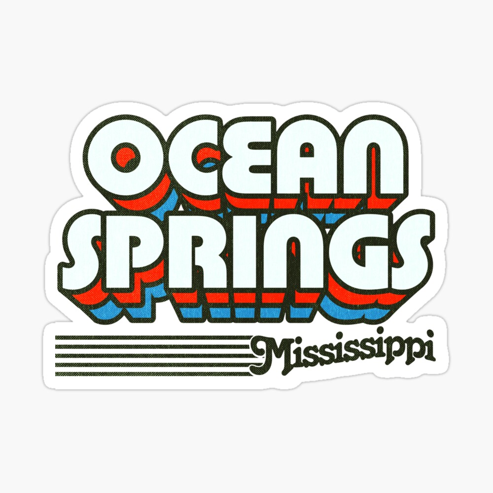 Ocean Springs, Mississippi | Retro Stripes Sticker