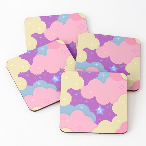 Item preview, pixel cotton candy clouds designed and sold by autumnalmanac.