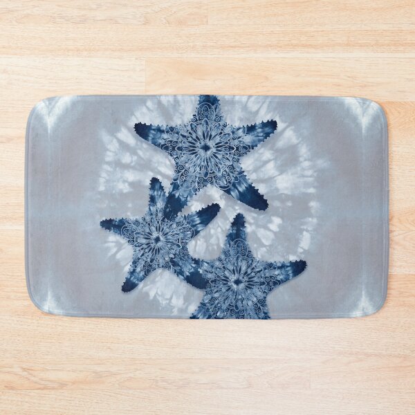 Item preview, Starfish Indigo Blue Three Sea Stars Mandala  designed and sold by Glimmersmith.