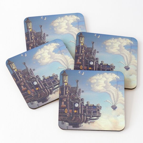 Item preview, Steampunk art flying machine painting designed and sold by LaakiiArt.