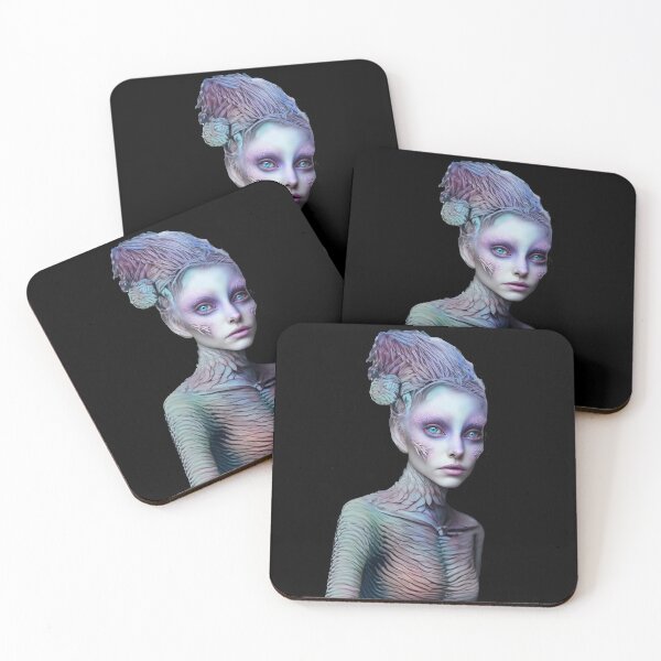 Item preview, Standalone Modern Pink Alien Female, Blue Eyes with Scales designed and sold by LovelaceVisuals.