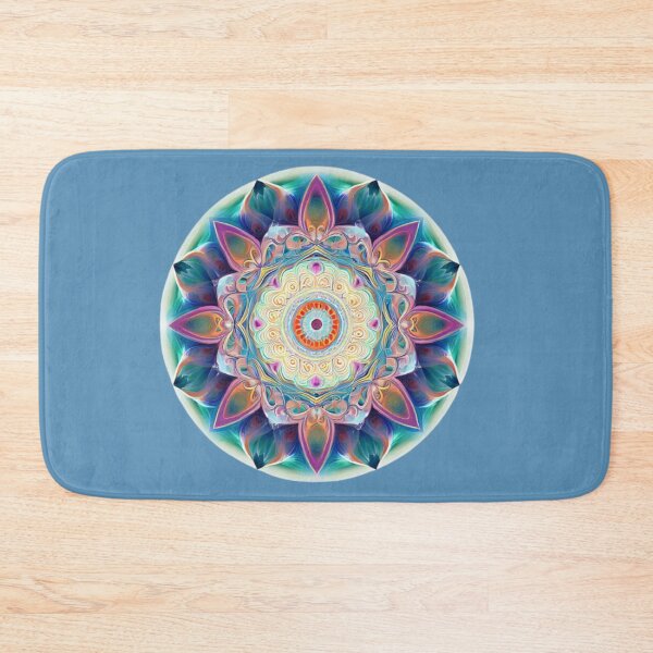 Item preview, Mandala artistic motif circle meditation random geometric pattern dominant blue designed and sold by JaroDesign2023.