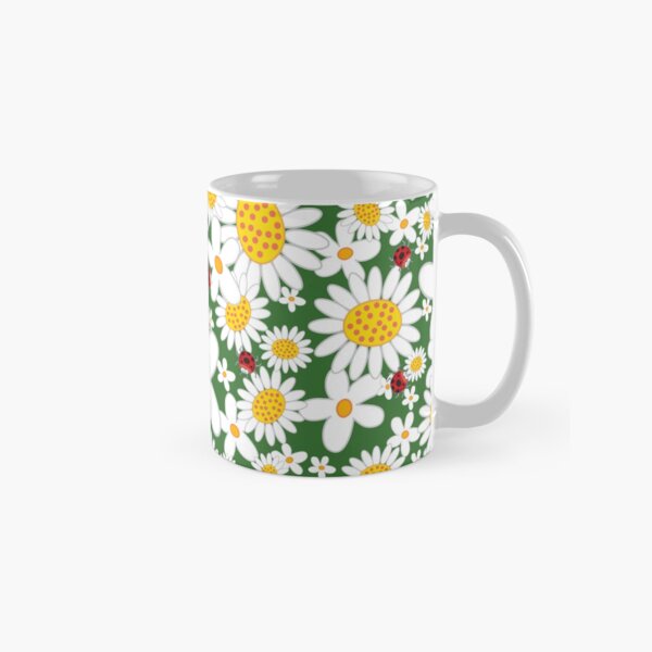 Item preview, Whimsical Summer White Daisies and Red Ladybugs © fatfatin designed and sold by fatfatin.