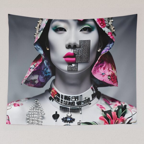 Item preview, "Floral Enigma: A Portrait of Mysterious Beauty" designed and sold by DraftDuck.