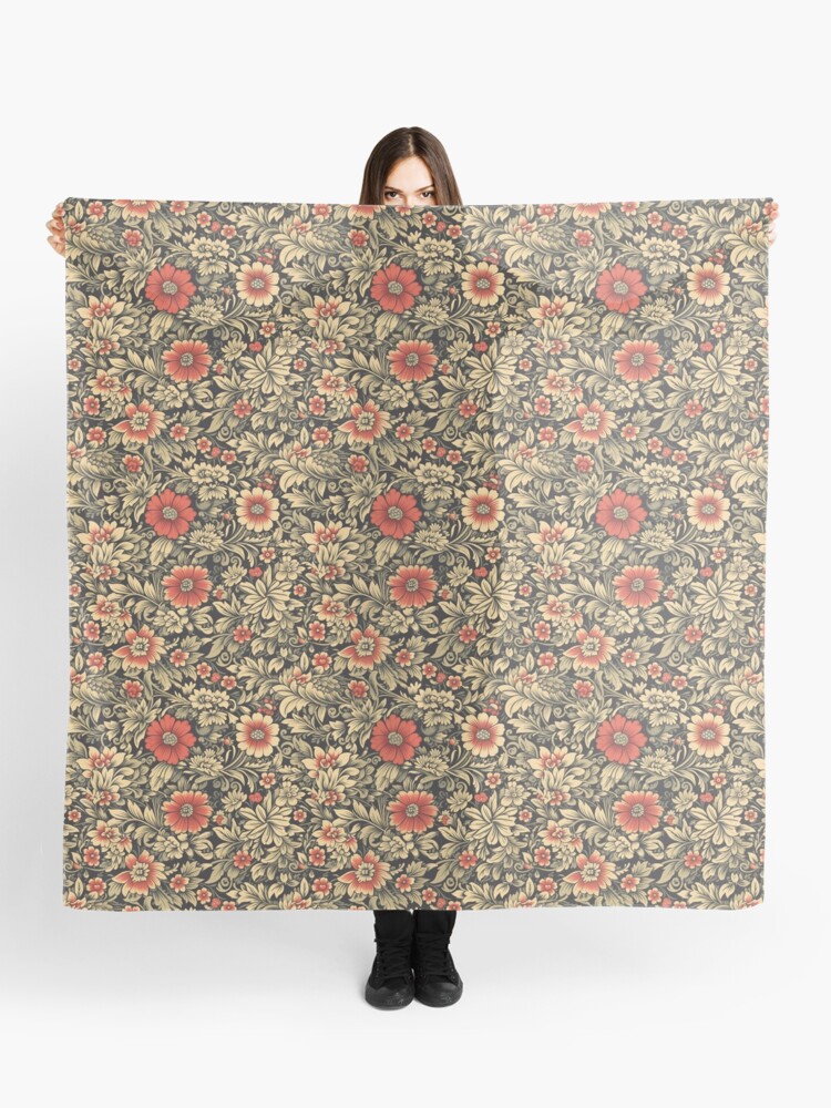 Khaki Flower Pattern Scarf - Want That Trend