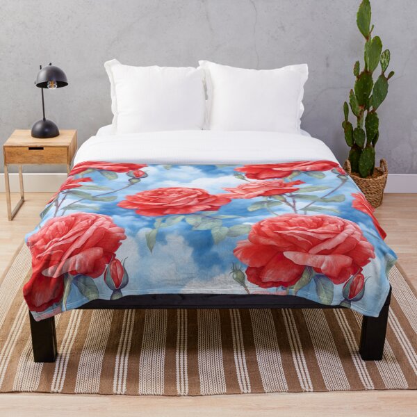 Aperçu de l'œuvre Motif sans couture de roses rouges à l'aquarelle créée et vendue par PatternStudios.