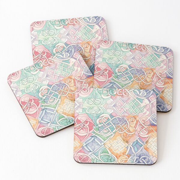 Item preview, "Springtime Celtic Weavings" - Serene Celtic Knotwork Watercolor Design in Spring Pastels designed and sold by stateofhuman.