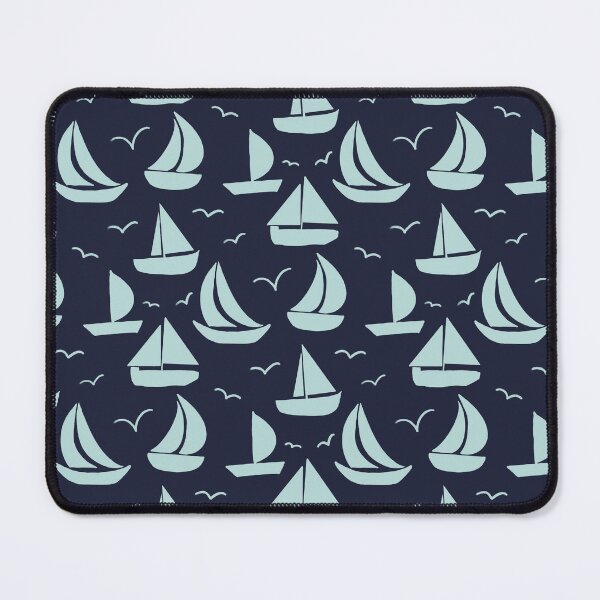 Item preview, Sail Boats Navy and Teal designed and sold by AnchoredMae.