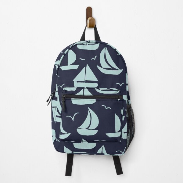 Item preview, Sail Boats Navy and Teal designed and sold by AnchoredMae.