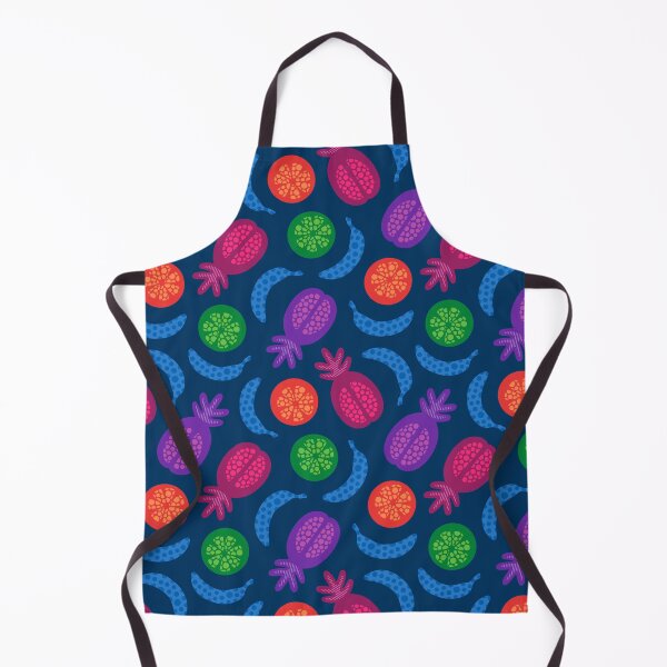 Item preview, TROPICAL FRUITS WITH LOTSA DOTS in Juicy Summer Beach Brights on Deep Blue - UnBlink Studio by Jackie Tahara designed and sold by Jackie Tahara of UnBlink Studio.
