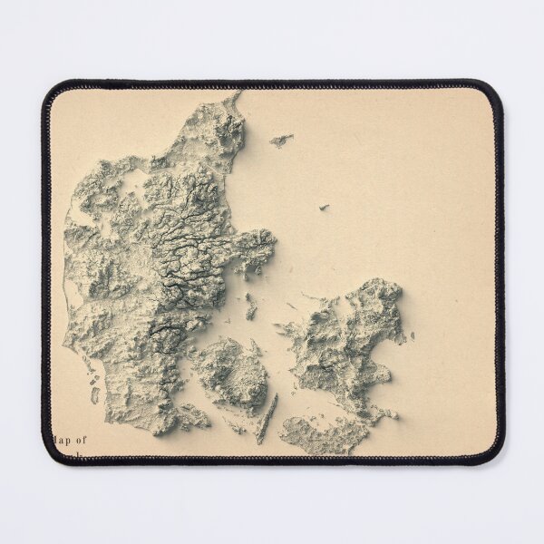 Item preview, Denmark Shaded Relief Map 3D digitally-rendered designed and sold by ThinkAboutMaps.