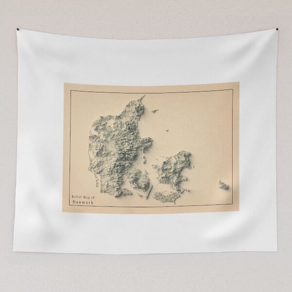 Item preview, Denmark Shaded Relief Map 3D digitally-rendered designed and sold by ThinkAboutMaps.