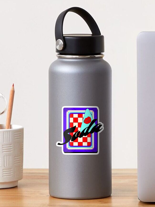 Thumbnail 1 of 3, Sticker, Soda 50s Diner Retro blue red white Funky Vibes designed and sold by LizzyBasil.