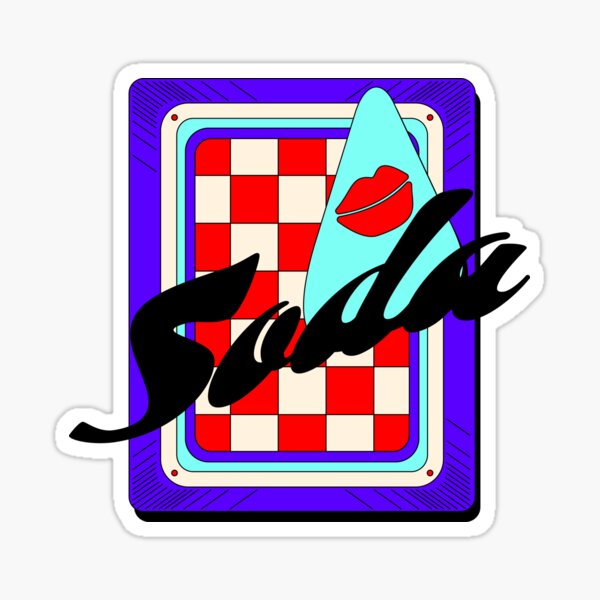 Soda 50s Diner Retro blue red white Funky Vibes Sticker