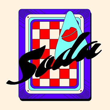 Artwork thumbnail, Soda 50s Diner Retro blue red white Funky Vibes by Elizza Martin