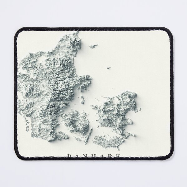 Item preview, Denmark Shaded Relief Map 3D digitally-rendered designed and sold by ThinkAboutMaps.