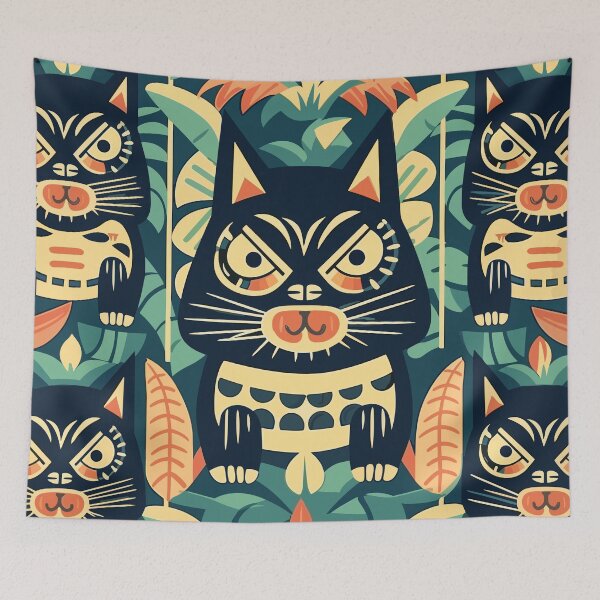 Item preview, Tiki Cat Graphic designed and sold by TraditionalCA.