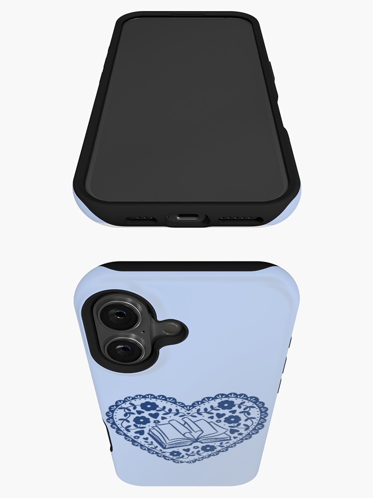 Thumbnail 3 von 4, iPhone-Hülle, blaues Bücherherz designt und verkauft von indiebookster.