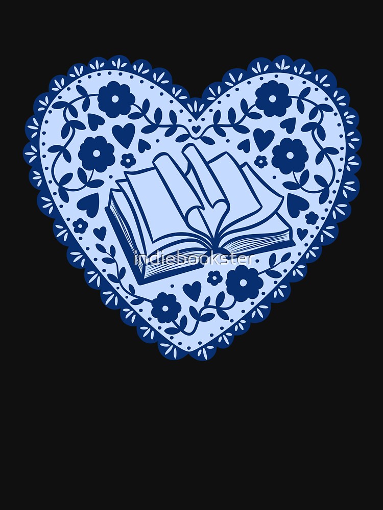 Thumbnail 7 von 7, Funktionsshirt, blaues Bücherherz designt und verkauft von indiebookster.
