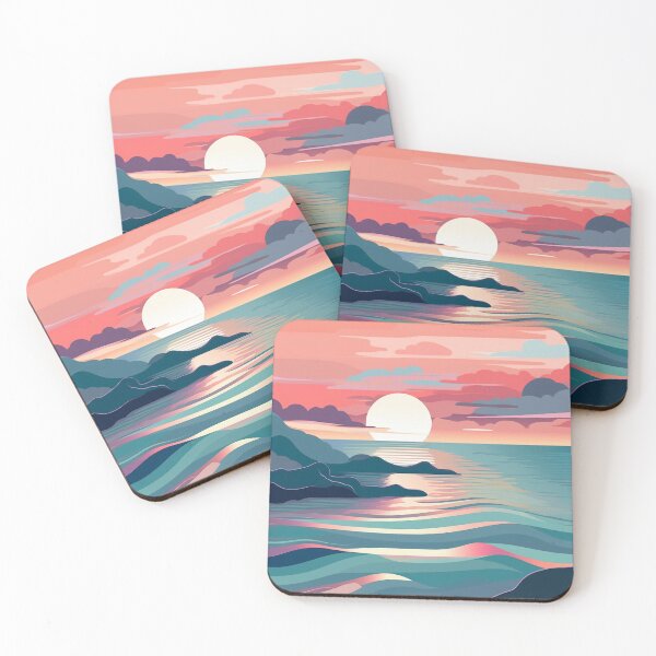 Item preview, Dreamy Sunset in Teal and Coral designed and sold by rcwm.