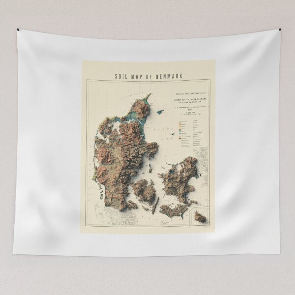 Item preview, 1935 Denmark Shaded Relief Map 3D digitally-rendered designed and sold by ThinkAboutMaps.