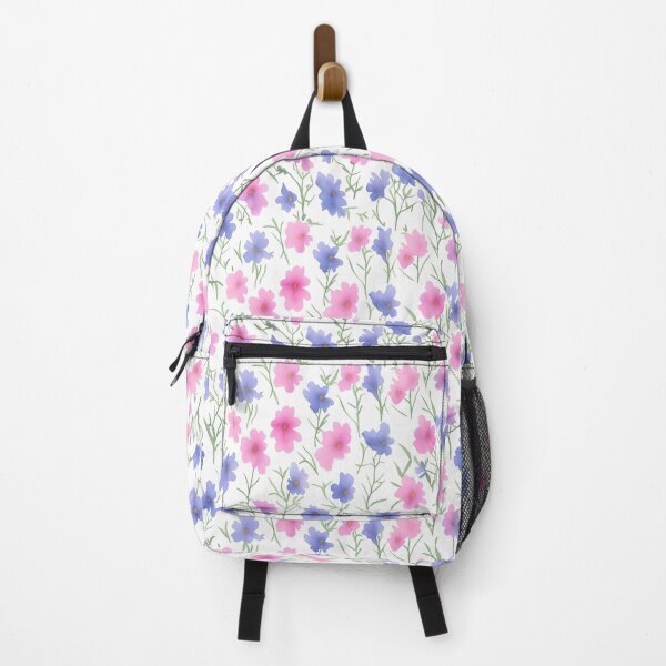 Item preview, pink and blue flowers on a light background pattern designed and sold by jkrphoto.