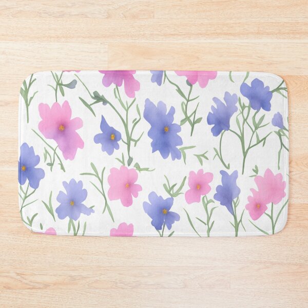 Item preview, pink  and blue  flowers on a light background pattern designed and sold by jkrphoto.