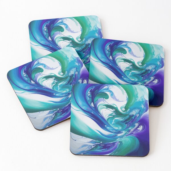 Item preview, Enigmatic Elixir 1: A mesmerizing fusion of blue, purple, and green in a swirling symphony of abstract allure. designed and sold by Nustudios.