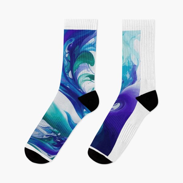 Item preview, Enigmatic Elixir 1: A mesmerizing fusion of blue, purple, and green in a swirling symphony of abstract allure. designed and sold by Nustudios.