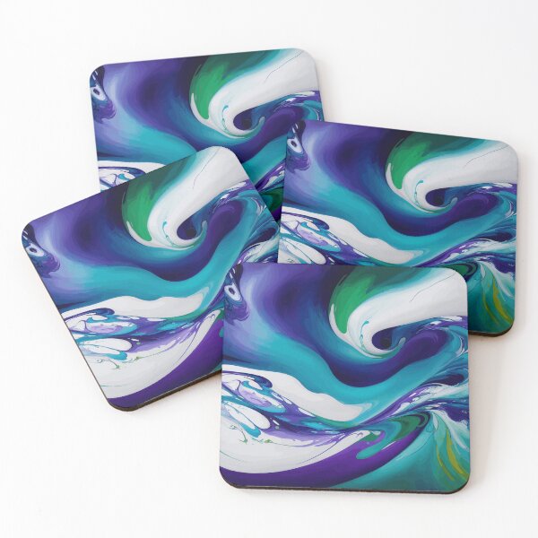 Item preview, Enigmatic Elixir 3: A mesmerizing fusion of blue, purple, and green in a swirling symphony of abstract allure. designed and sold by Nustudios.
