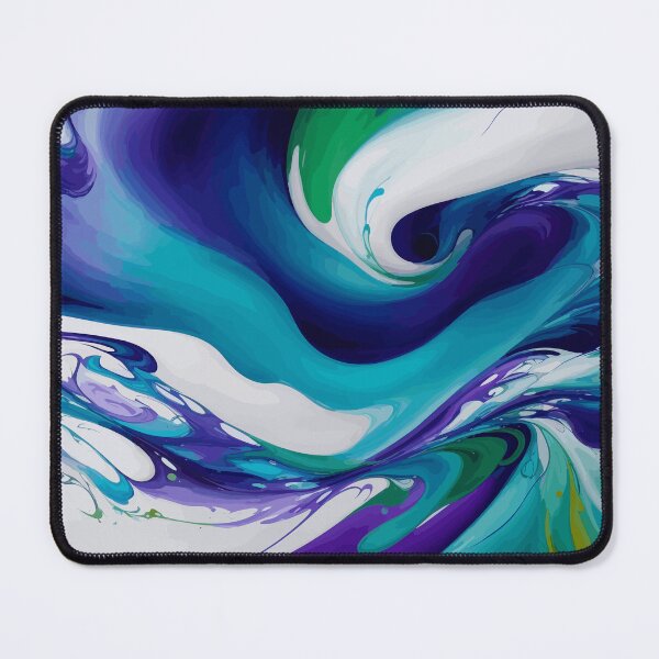 Item preview, Enigmatic Elixir 3: A mesmerizing fusion of blue, purple, and green in a swirling symphony of abstract allure. designed and sold by Nustudios.