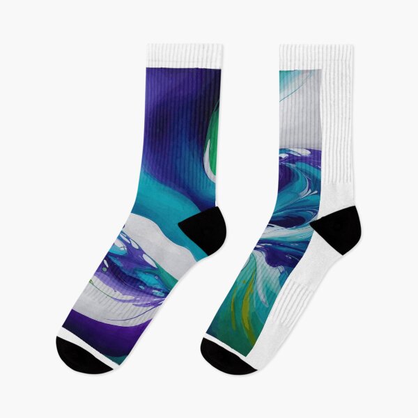 Item preview, Enigmatic Elixir 3: A mesmerizing fusion of blue, purple, and green in a swirling symphony of abstract allure. designed and sold by Nustudios.