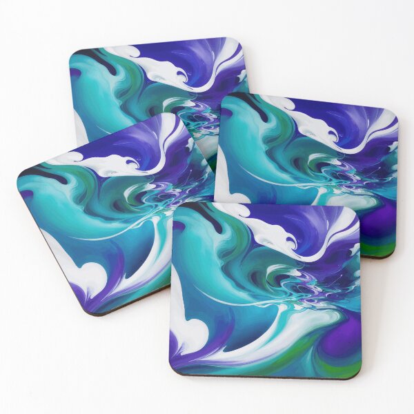 Item preview, Enigmatic Elixir 4: A mesmerizing fusion of blue, purple, and green in a swirling symphony of abstract allure. designed and sold by Nustudios.