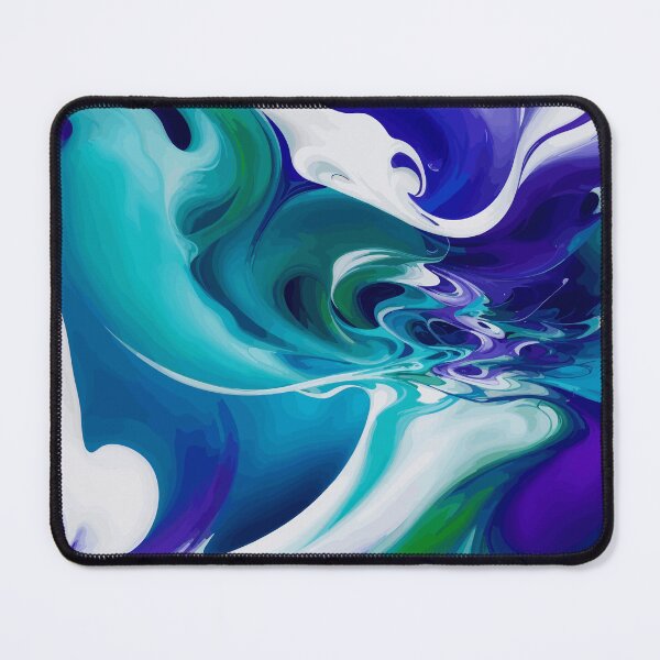 Item preview, Enigmatic Elixir 4: A mesmerizing fusion of blue, purple, and green in a swirling symphony of abstract allure. designed and sold by Nustudios.