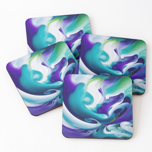 Item preview, Enigmatic Elixir 5: A mesmerizing fusion of blue, purple, and green in a swirling symphony of abstract allure. designed and sold by Nustudios.