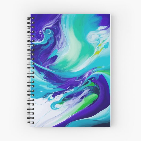 Item preview, Enigmatic Elixir 6: A mesmerizing fusion of blue, purple, and green in a swirling symphony of abstract allure. designed and sold by Nustudios.