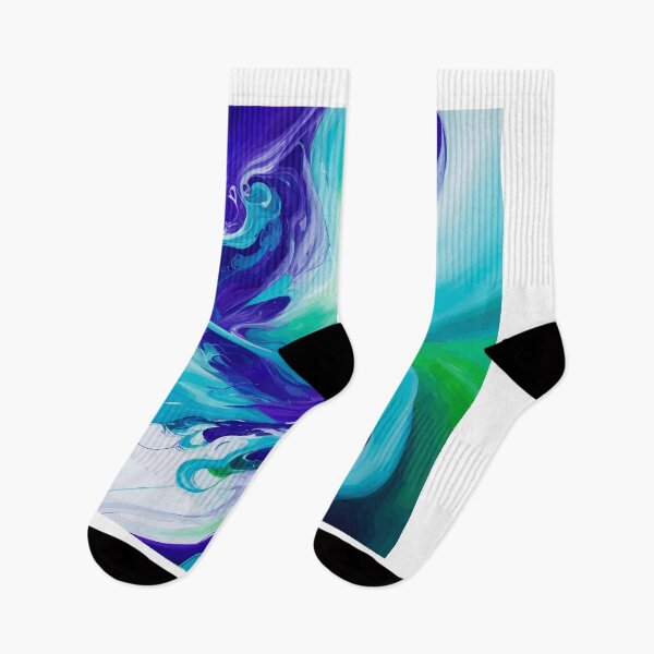 Item preview, Enigmatic Elixir 6: A mesmerizing fusion of blue, purple, and green in a swirling symphony of abstract allure. designed and sold by Nustudios.