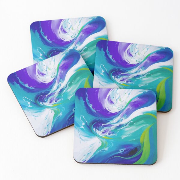 Item preview, Enigmatic Elixir 7: A mesmerizing fusion of blue, purple, and green in a swirling symphony of abstract allure. designed and sold by Nustudios.