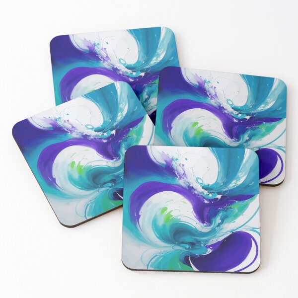 Item preview, Enigmatic Elixir 8: A mesmerizing fusion of blue, purple, and green in a swirling symphony of abstract allure. designed and sold by Nustudios.