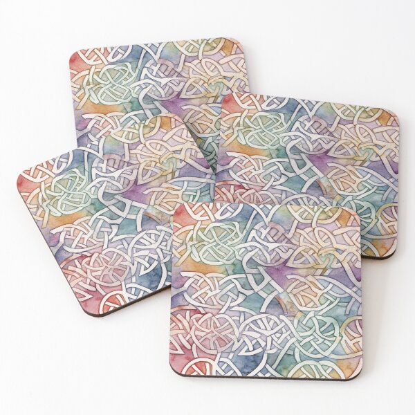 Item preview, "Enchanted Celtic Lace" - Mesmerizing Watercolor Celtic Knotwork Design against Multicolor Backdrop designed and sold by stateofhuman.