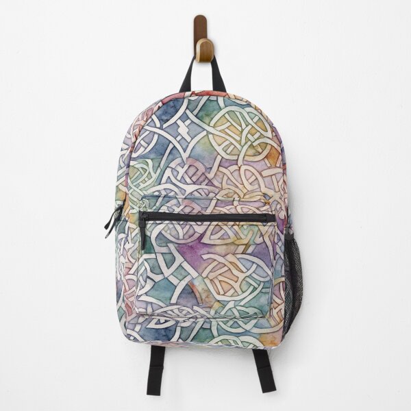 Item preview, "Enchanted Celtic Lace" - Mesmerizing Watercolor Celtic Knotwork Design against Multicolor Backdrop designed and sold by stateofhuman.