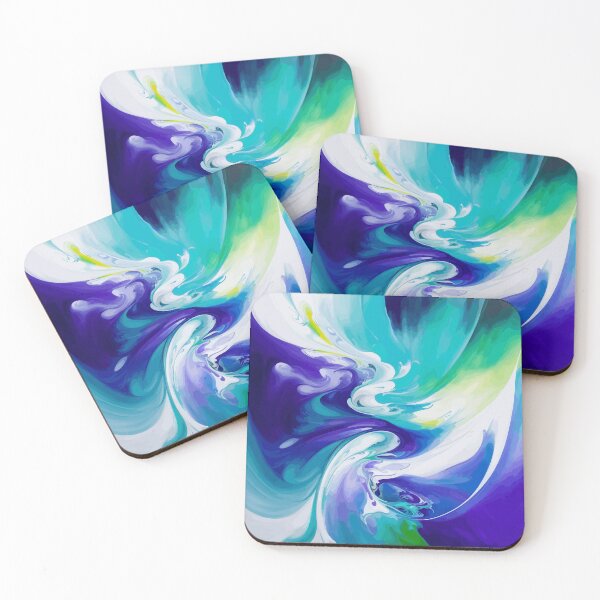 Item preview, Enigmatic Elixir 9: A mesmerizing fusion of blue, purple, and green in a swirling symphony of abstract allure. designed and sold by Nustudios.