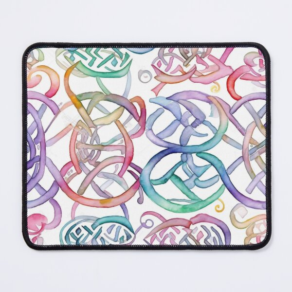Item preview, "Celtic Jamboree" - Fun and Vibrant Celtic Knotwork Watercolor Patterns on White Background designed and sold by stateofhuman.