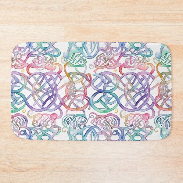 Item preview, "Celtic Jamboree" - Fun and Vibrant Celtic Knotwork Watercolor Patterns on White Background designed and sold by stateofhuman.