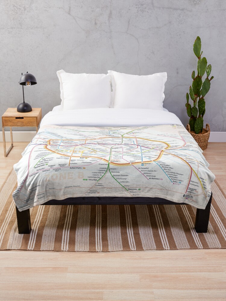 Thumbnail 1 of 6, Throw Blanket, New Berlin rapid transit route map (April 21, 2023) designed and sold by Pasha Omelekhin.