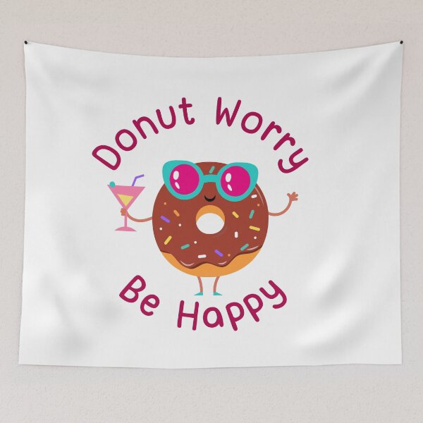 Item preview, Food Pun - Donut Worry Be Happy  designed and sold by PurpleWay.
