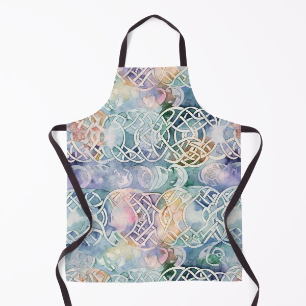 Item preview, "Celestial Knotwork" - Heavenly Celtic Knotwork Pattern Against a Watercolor Sky of Purple, Green, Pink, and Orange designed and sold by stateofhuman.