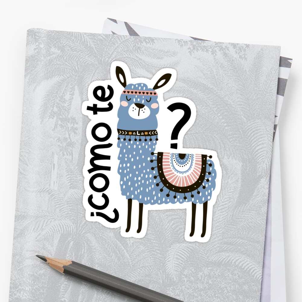 como-te-llamas-funny-blue-llama-stickers-by-blackcatprints-redbubble