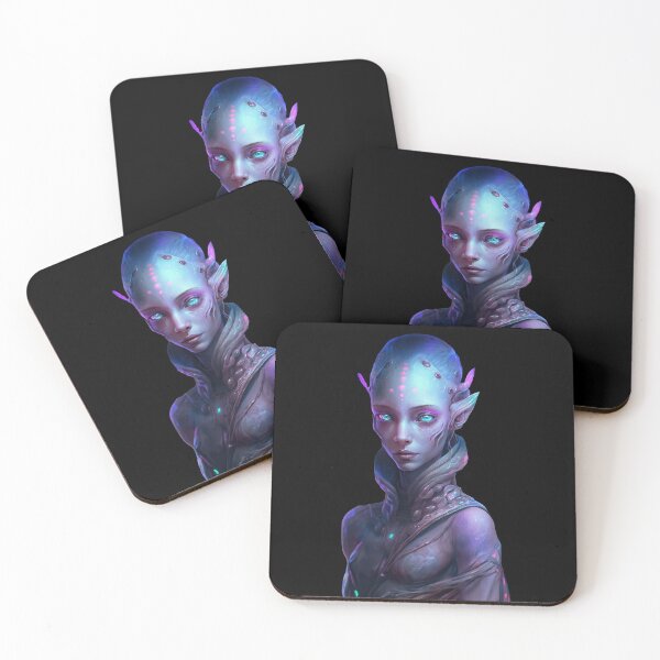 Item preview, Standalone Beautiful Female Alien with Cyan Eyes designed and sold by LovelaceVisuals.